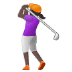 🏌🏿‍♀️ woman golfing: dark skin tone display on Samsung